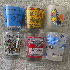Bahamas Themed Shot Glass Set Lot of 6